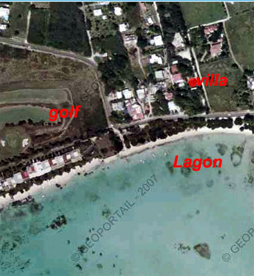 lagon de Guadeloupe saint francois villa en location vacances lespieds dans l'eau